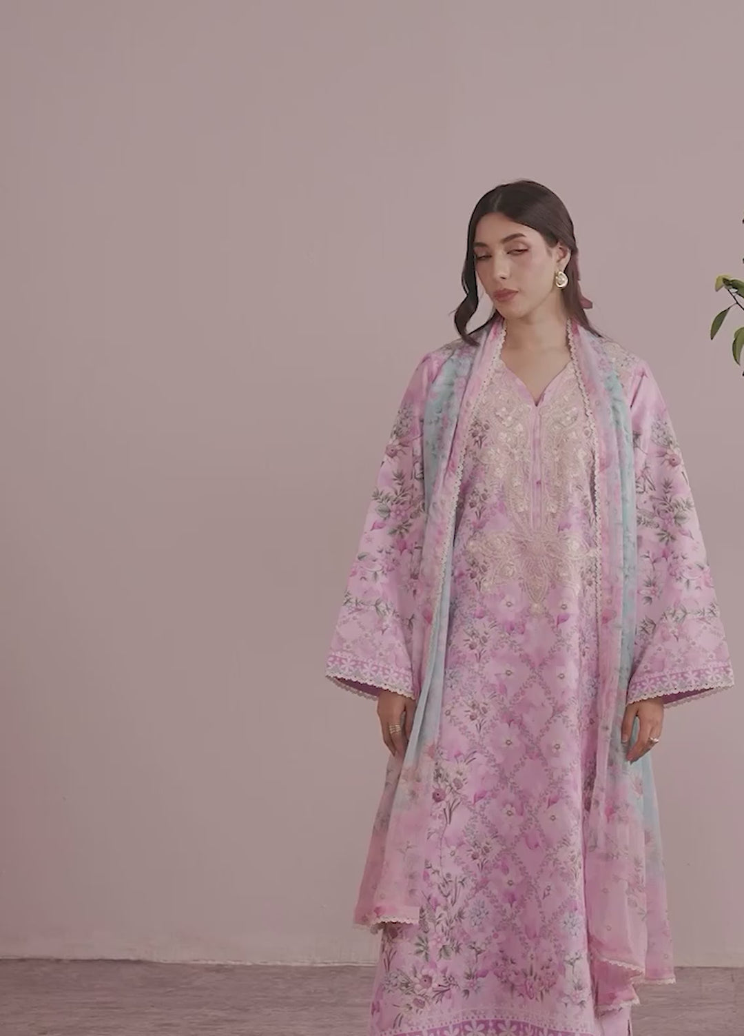 Summer Diary by Neeshay Unstitched Printed Lawn 3 Piece Suit NSH26SD Sakura Dream - Casual Collection