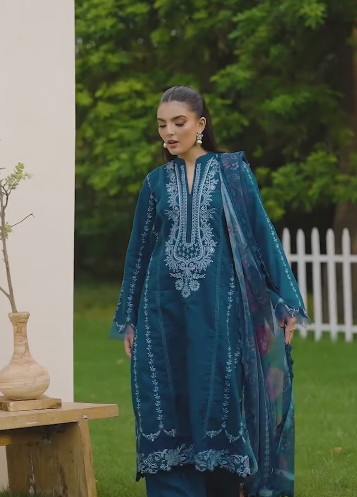 Eden by Asifa Nabeel Embroidered Cambric Suits Unstitched 3 Piece AN25ED ECC-05 Iris Cloud- Winter Collection