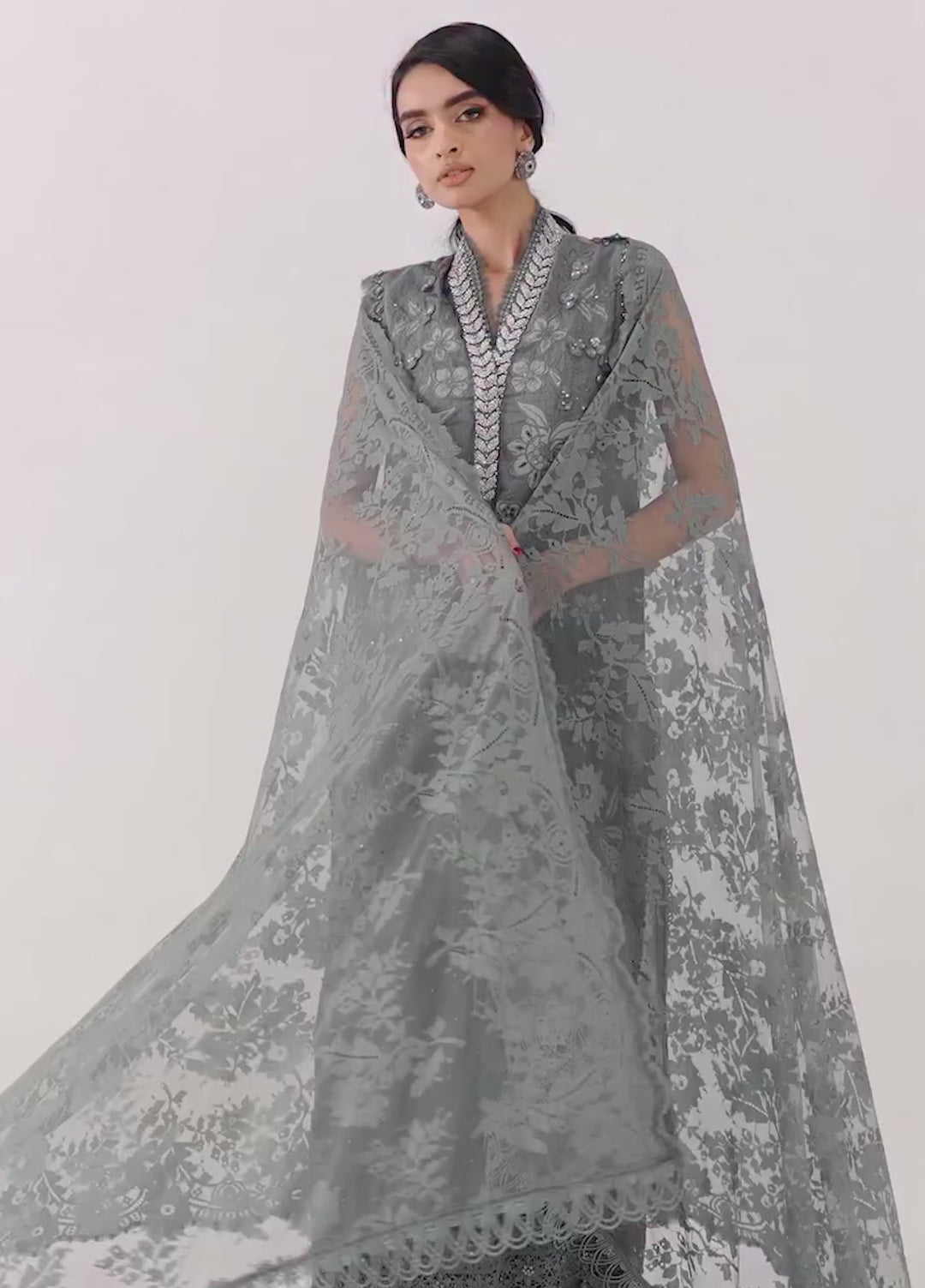 Maria B Unstitched Embroidered Luxury Lawn 3 Piece Suit MB26UEL 3B - Eid Collection