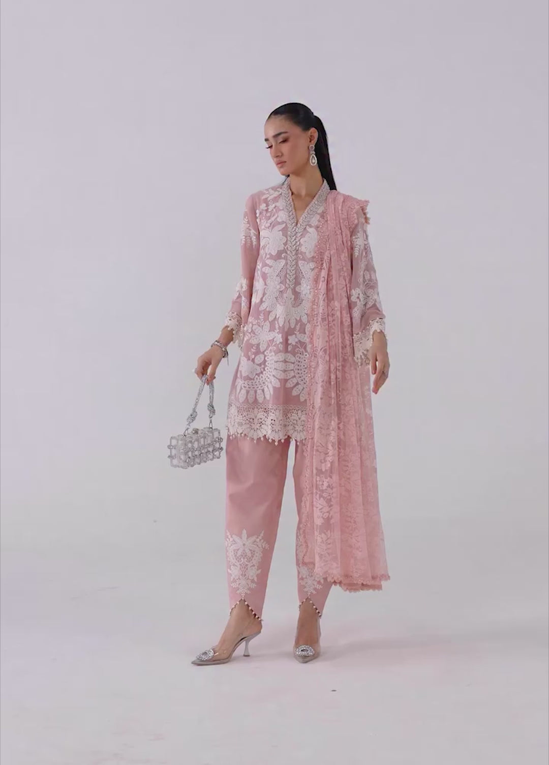 Maria B Unstitched Embroidered Luxury Lawn 3 Piece Suit MB26UEL 3A - Eid Collection