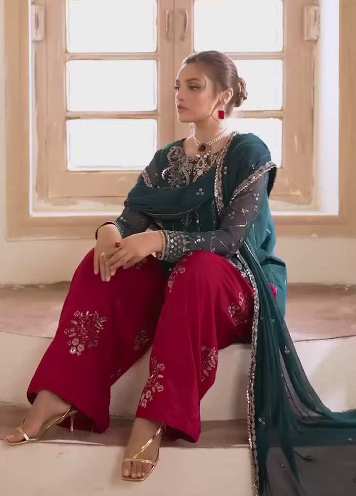 Elinor by Sahane Embroidered Chiffon Suits Unstitched 3 Piece SNE24EL EL-1807 Megeve - Formal Collection