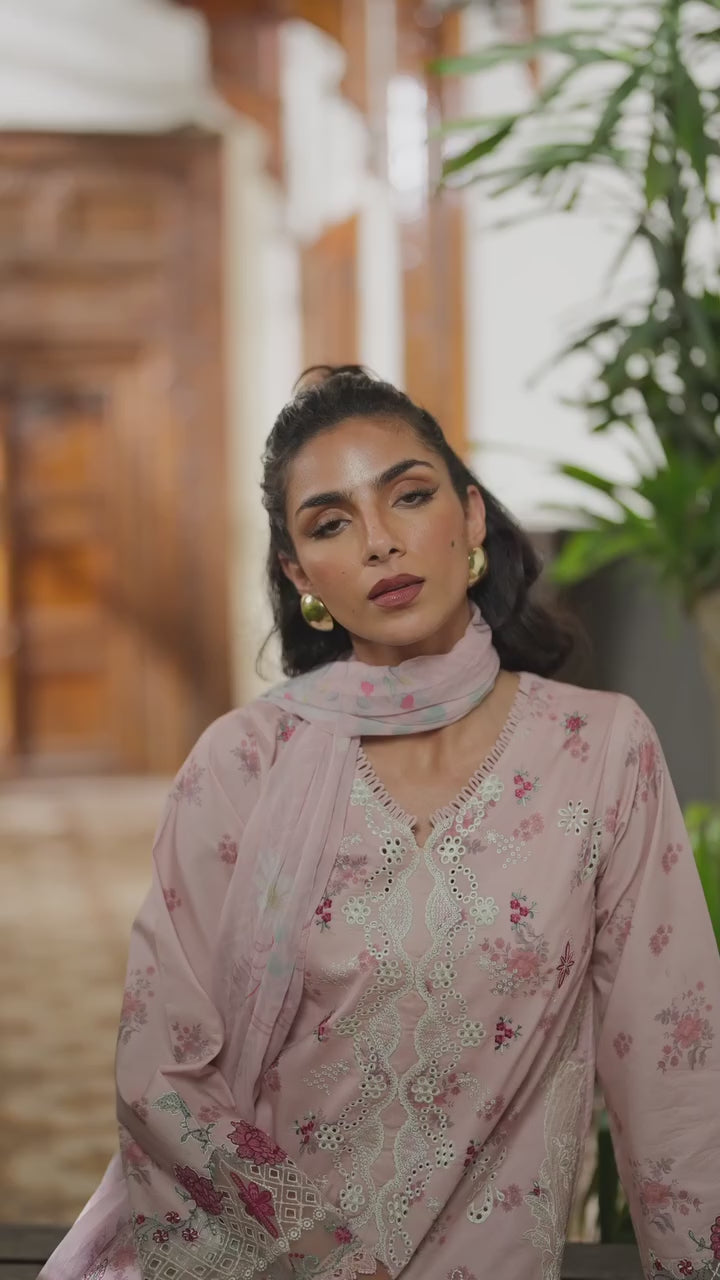 Florent Unstitched Embroidered Luxury Lawn 3 Piece Suit FL26FLL FZ-5B - Eid Collection