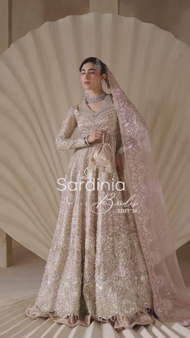 Sardinia Brides Unstitched Hand work Tissue 3 Piece Suit SR26UB Regalia 1803 - Wedding Collection
