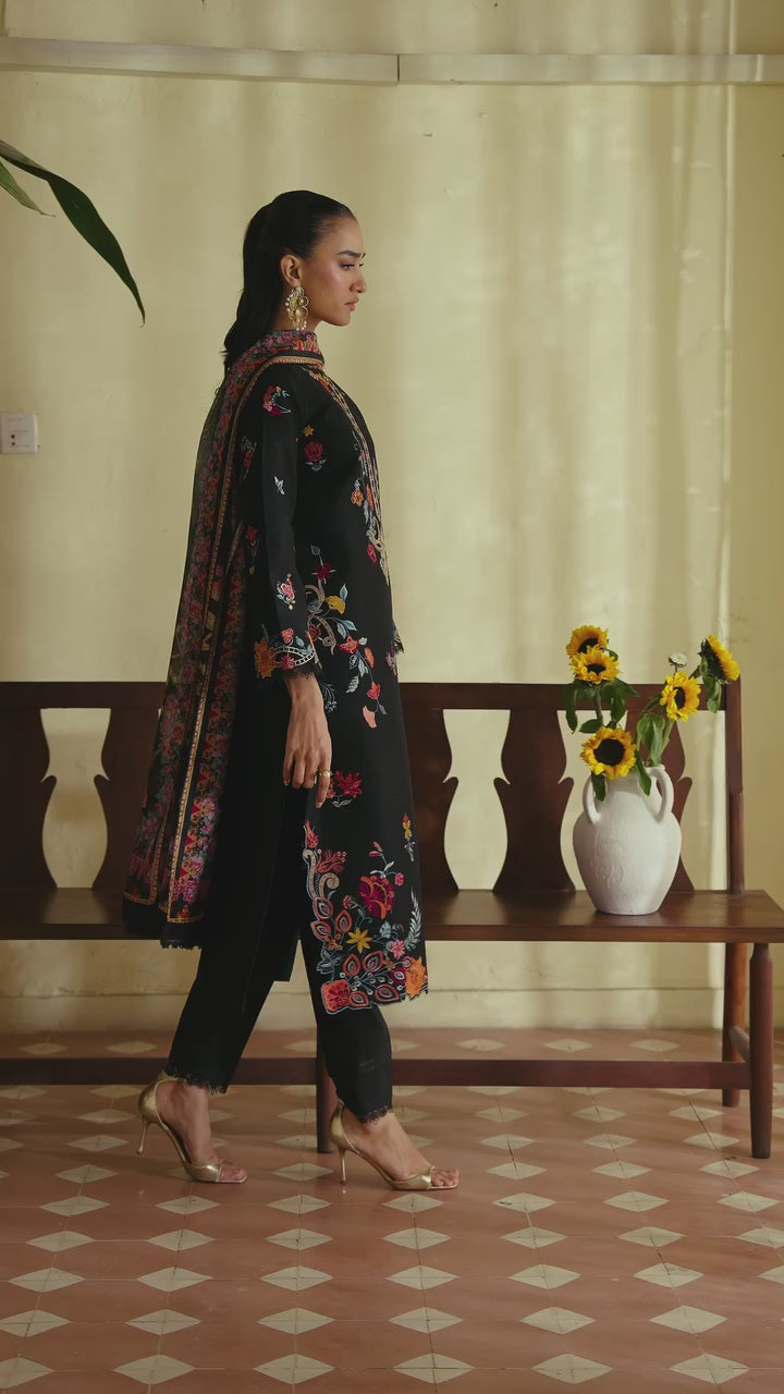 Selene by RajBari Unstitched Embroidered Lawn 3 Piece Suit RB26USL Sira - Festive Collection