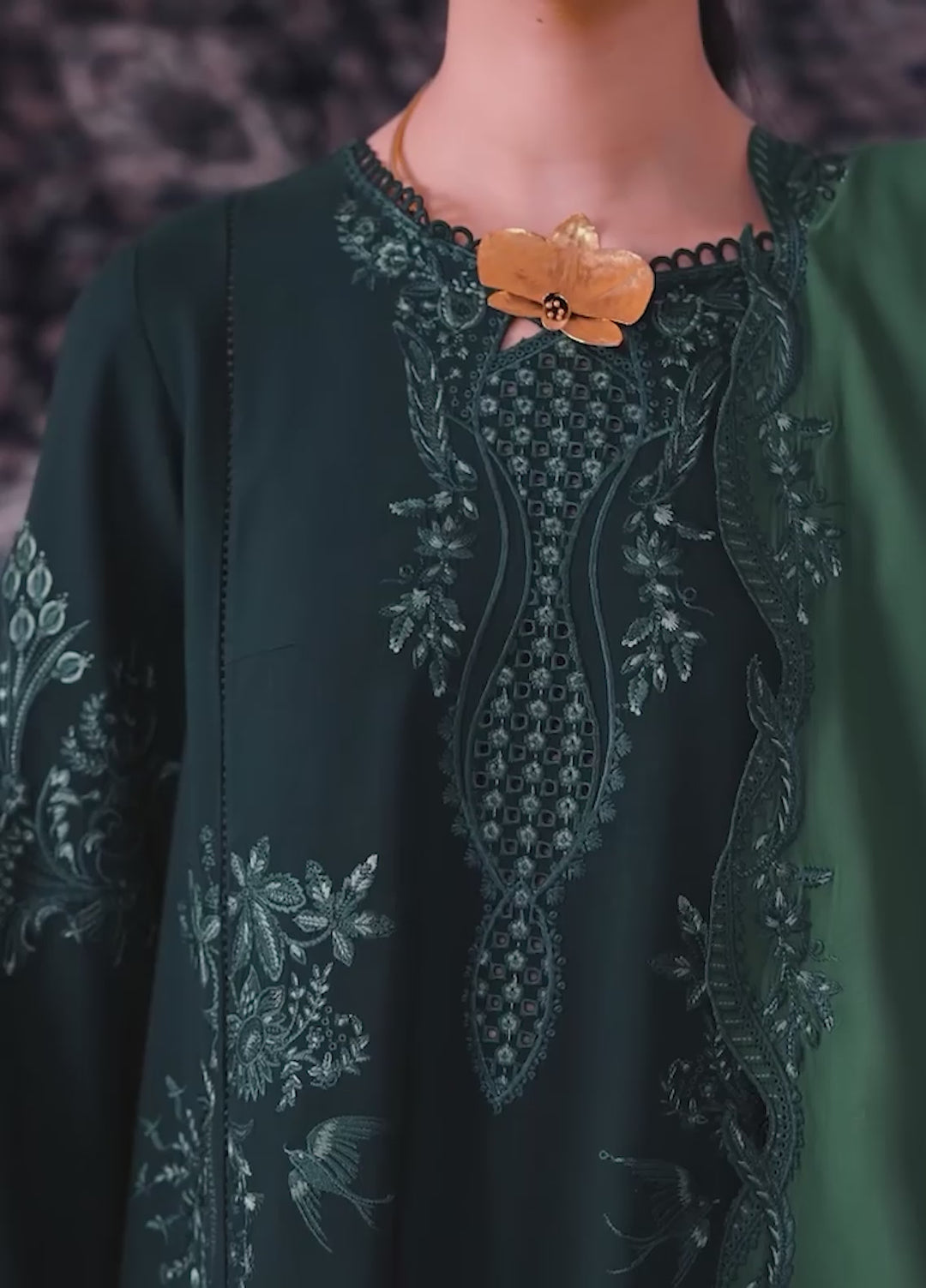 Q line by Qalamkar Unstitched Embroidered Slub Linen 3 Piece Suit QLK26UQL Roma QLW-09 - Winter Collection
