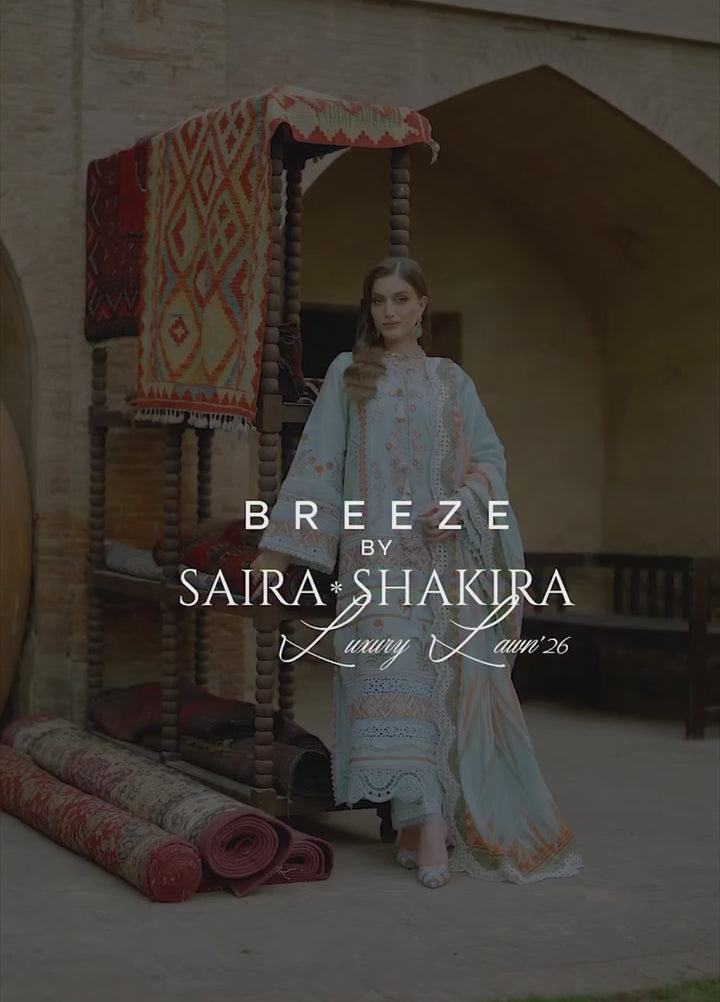 Saira Shakira Unstitched Embroidered Lawn 3 Piece Suit SSR26ULE SS-008A - Eid Collection