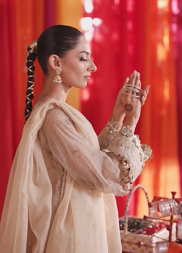 Shehnai by Salitex Embroidered Khaddi Net Suits Unstitched 3 Piece SUNW6JI048UT - Festive Collection