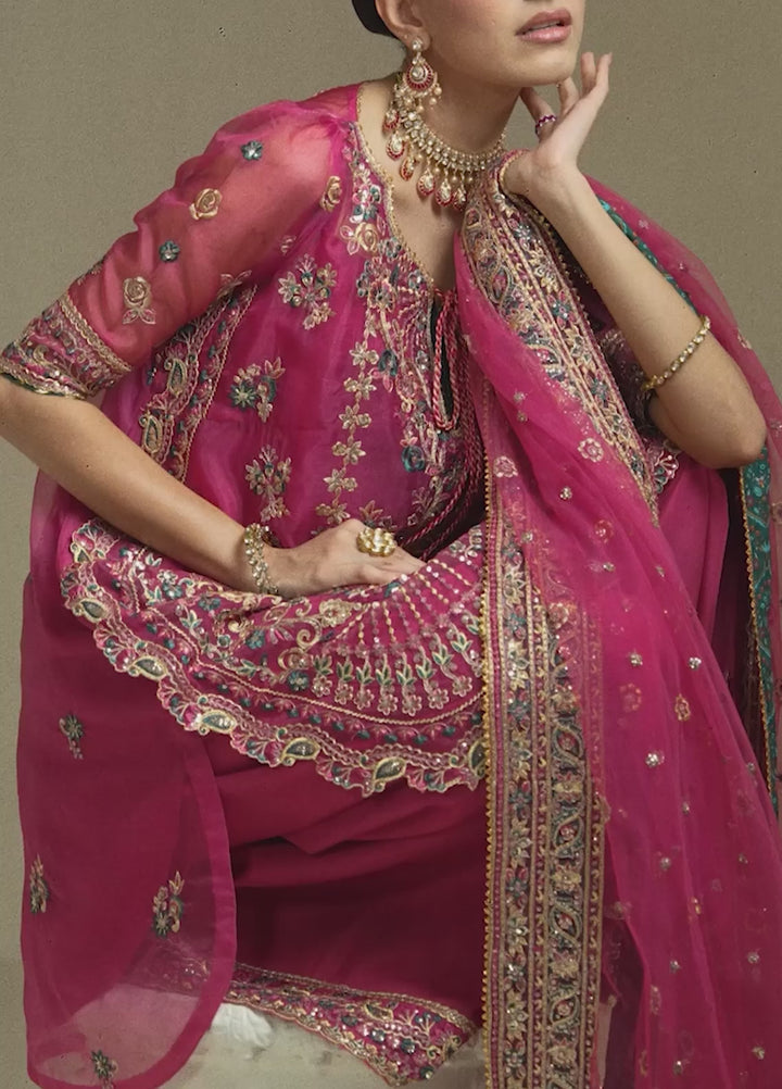 Aik Shaam by AIK Atelier Unstitched Embroidered Organza 3 Piece Suit AIK26UAS C2605 - Wedding Collection