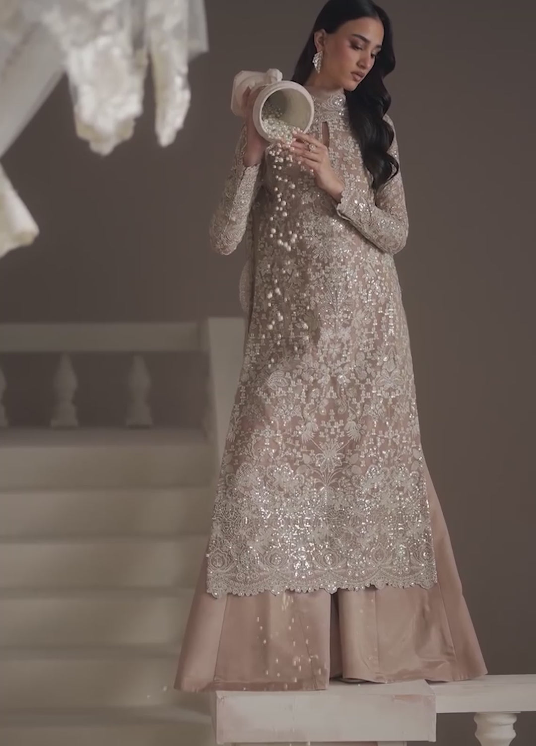 Modern Heirloom by Emaan Adeel Unstitched Embroidered Chiffon 3 Piece Suit EA26UMH Pearl Reverie - Festive Collection