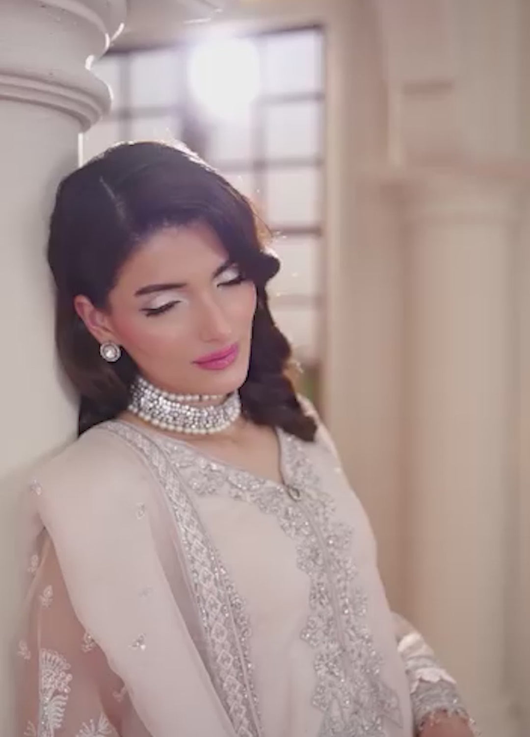 Yashfa Unstitched Hand Work Organza 4 Piece Suit SHANZA - Wedding Collection