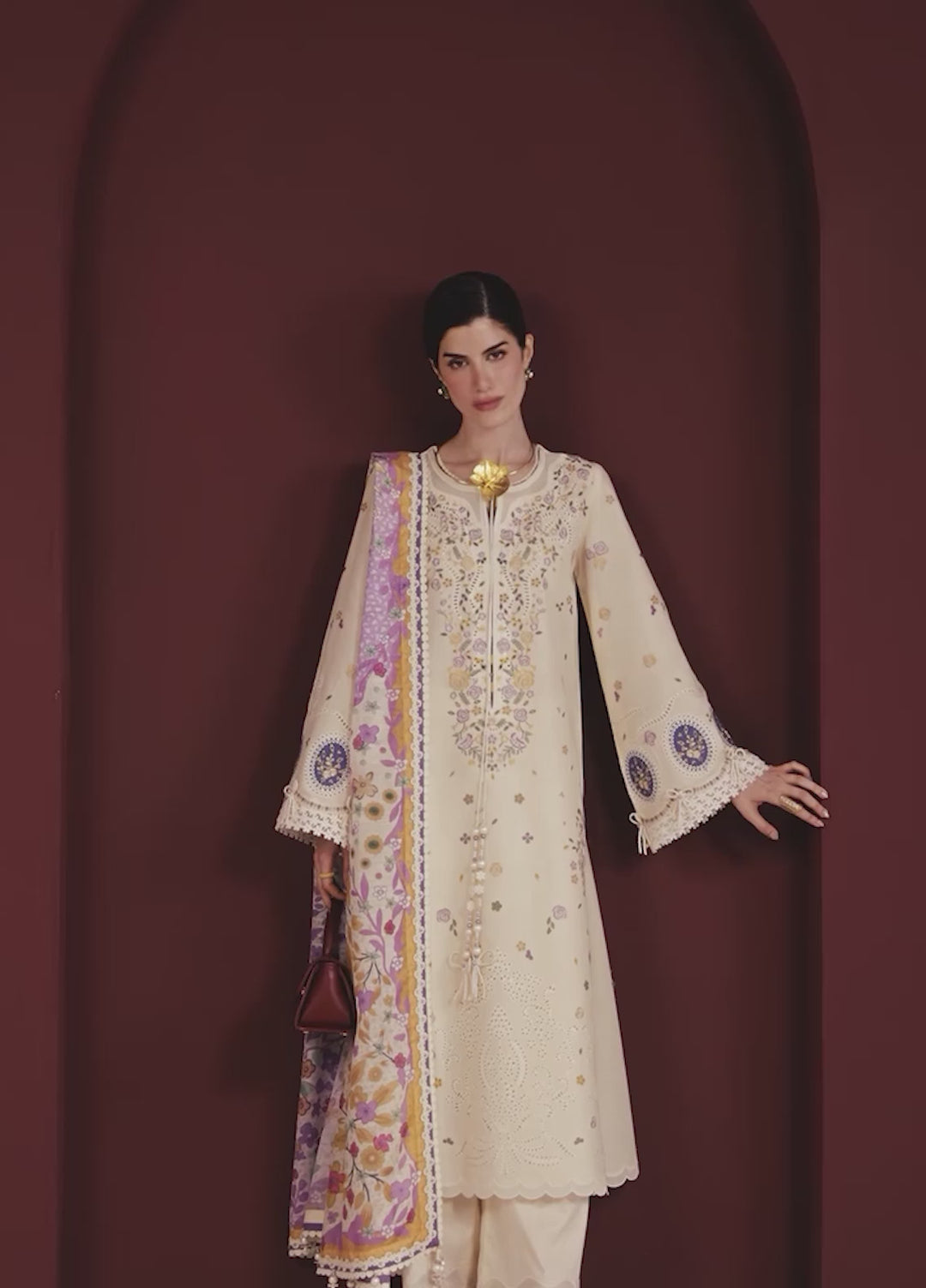 Iris by Jazmin Unstitched Embroidered Lawn 3 Piece Suit JZ26ULI IL26-D01 - Eid Collection