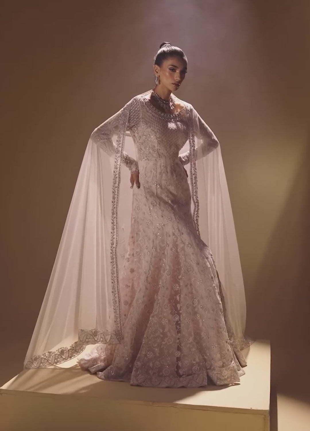 Afsany by Zariya RTW Embroidered Bareeze Net 3 Piece Suit BLUSH ZB50032 Festive Collection