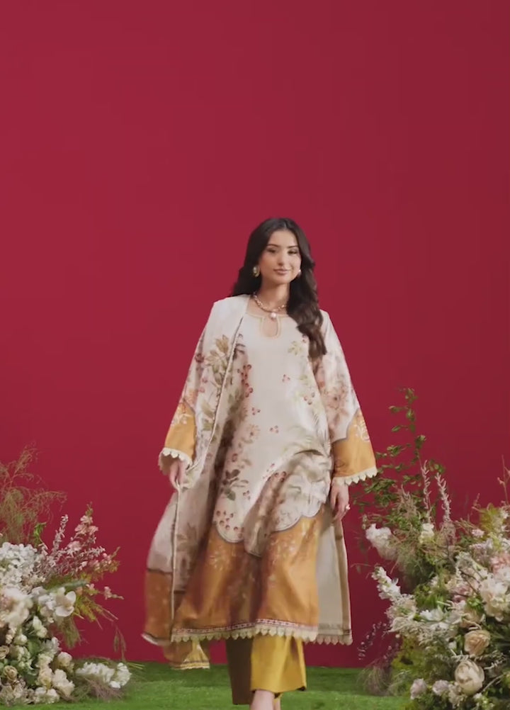 Marine by Rashid Textiles Unstitched Printed Luxury Silk 3 Piece Suit RT26USM D-3907 - Winter Collection