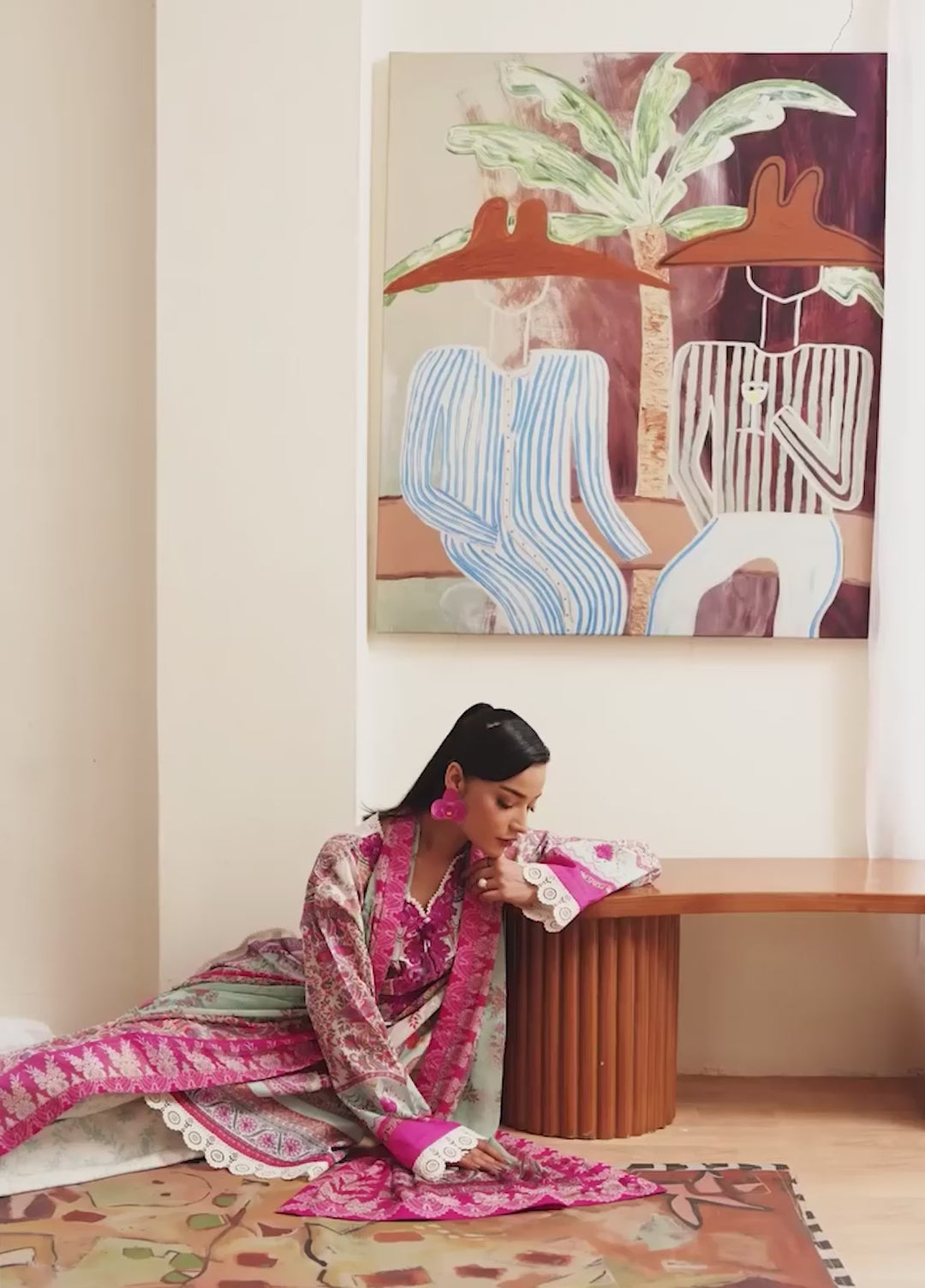 Eclat Garden by Roheenaz Unstitched Printed Lawn 3 Piece Suit RN26UEL Coral Hibiscus - Summer Collection