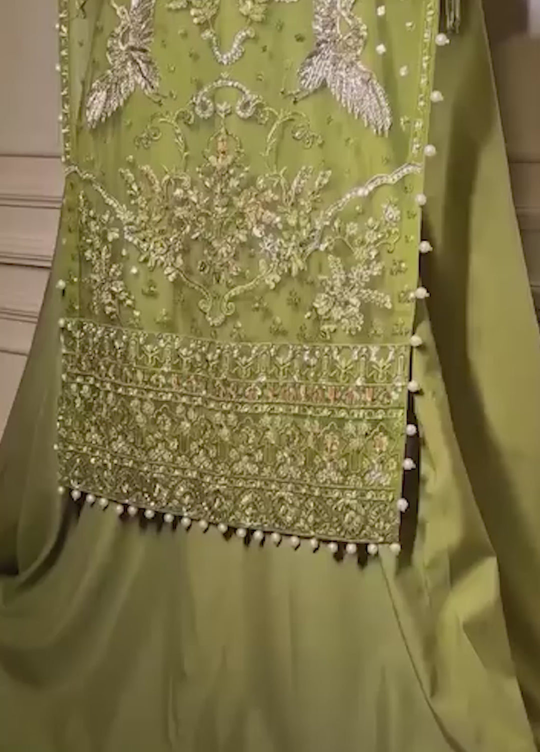 Amber Imran Pret Embroidered Organza 4 Piece Suit Olive garce