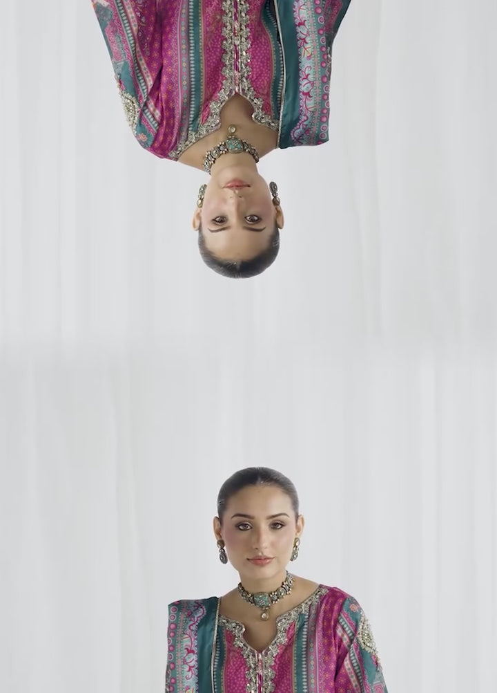Aira by Gulaal Unstitched Printed Silk 3 Piece Suit GL26USA Zeal GS-11 - Festive Collection