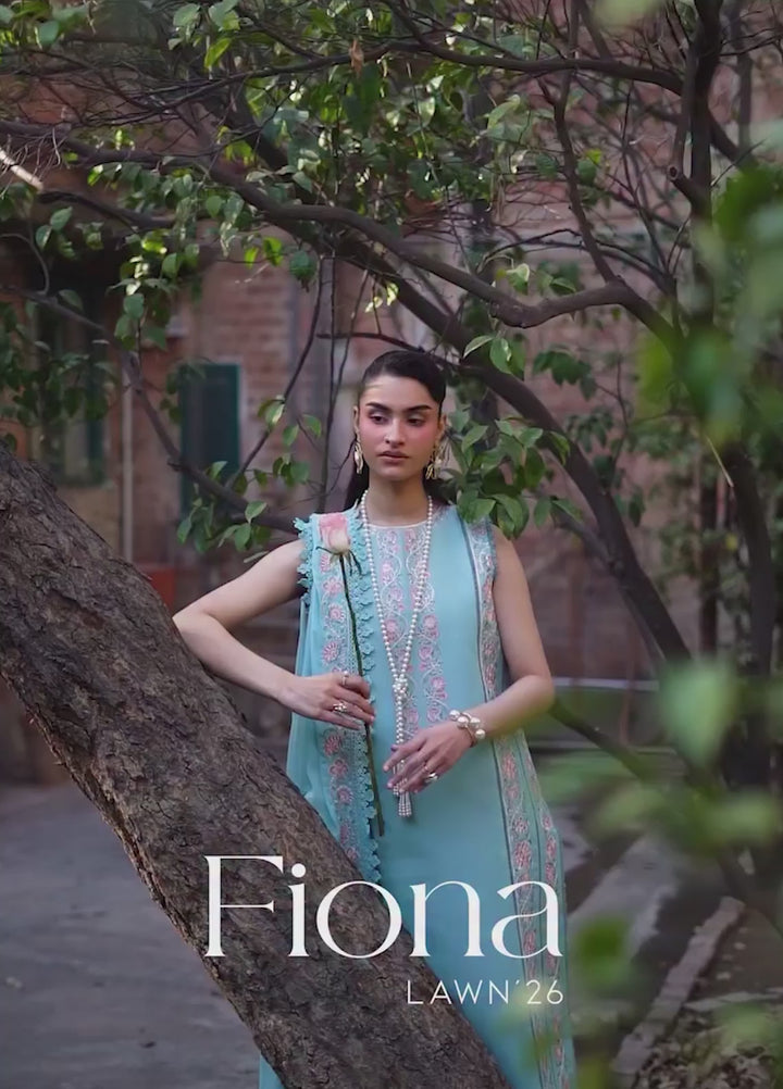 Fiona by Mahnur Unstitched Embroidered Lawn 3 Piece Suit MN26UFL F-12 - Summer Collection