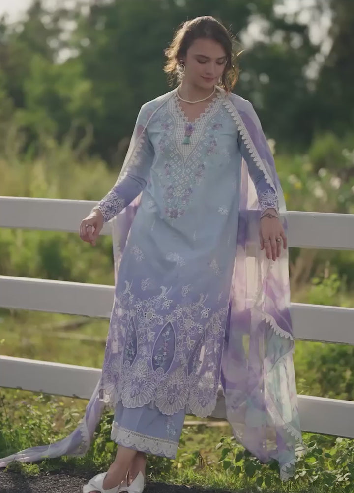 Solace by Mushq Unstitched Chikankari Lawn 3 Piece Suit MU26ULS Ombre Whisper MUNSS260203 - Festive Collection
