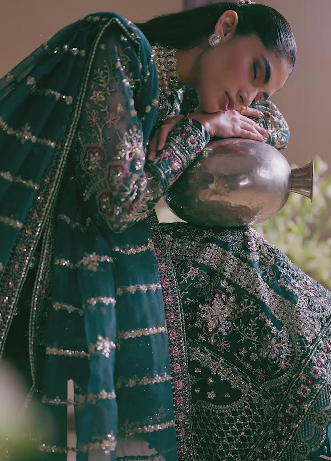 Gulaal Unstitched Embroidered Organza Suits 3 Piece GL25UW SOLIN-WU-12 - Wedding Collection
