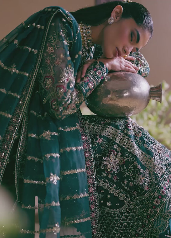 Gulaal Unstitched Embroidered Organza Suits 3 Piece GL25UW SOLIN-WU-12 - Wedding Collection