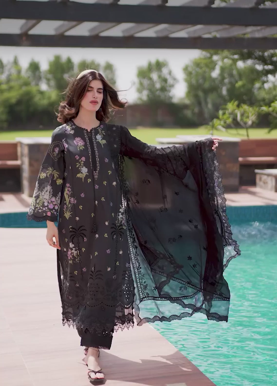 Lily May by Nureh Unstitched Embroidered Lawn 3 Piece Suit NU26ULL NE-263 - Eid Collection