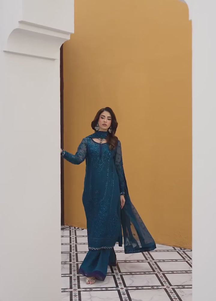 Maeri by Gulaal Unstitched Embroidered Chiffon 4 Piece Suit GL26UMC Mist D-45 - Festive Collection