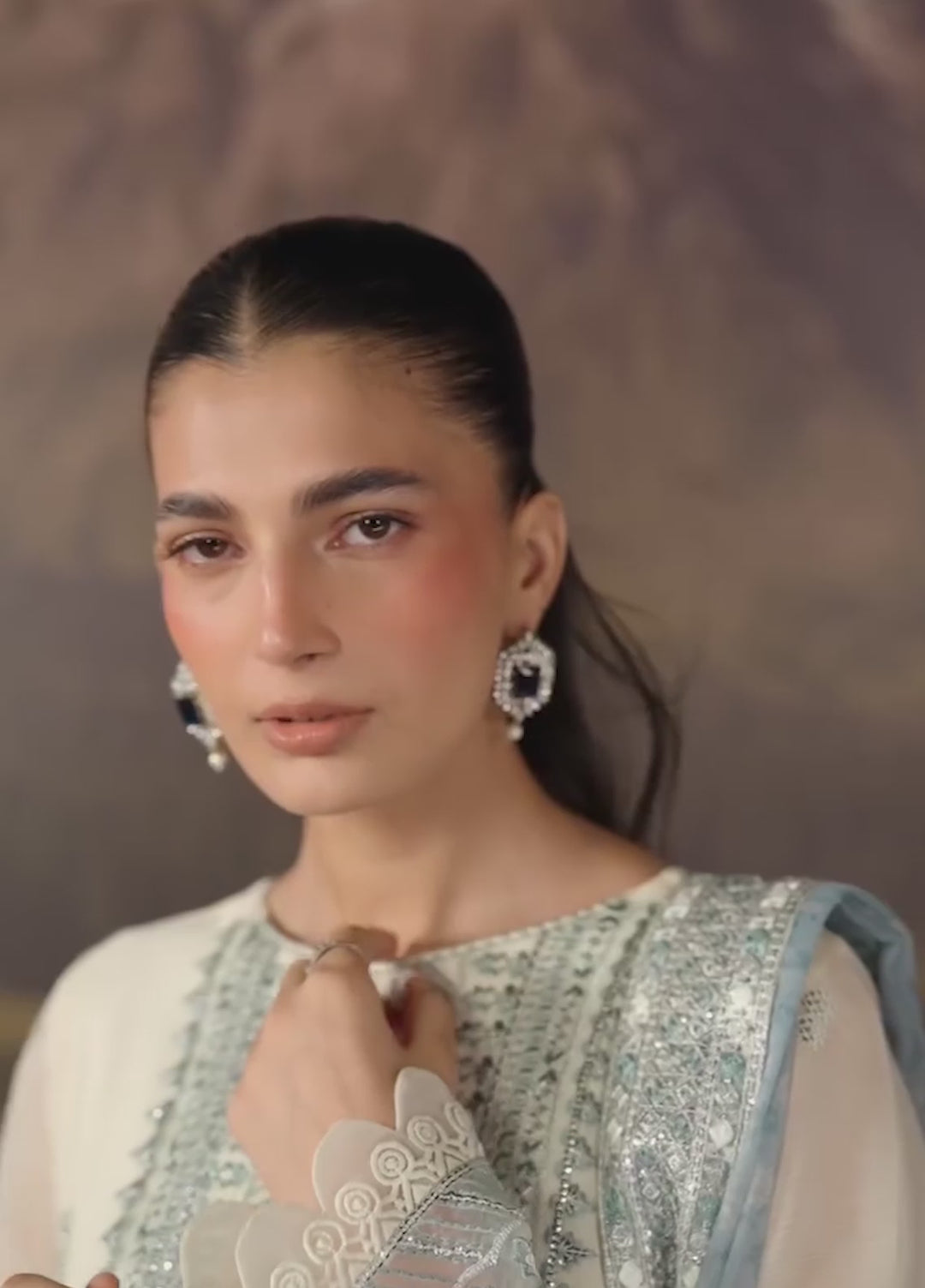 Divani by Daria Unstitched Embroidered Chiffon 4 Piece Suit DN26UD DA-122 5-WHITE - Festive Collection