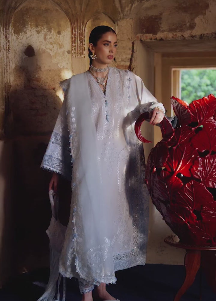 Kashmee Legacy by Elan Unstitched Embroidered Slub Lawn 3 Piece Suit EL26ULKL Rouhaan EL26-04A - Festive Collection