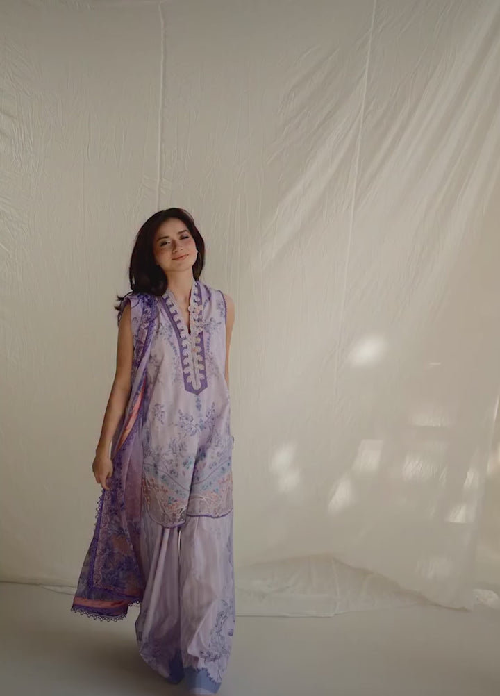 Vital by Sobia Nazir Unstitched Embroidered Lawn 3 Piece Suit SN26UVL 2B - Summer Collection