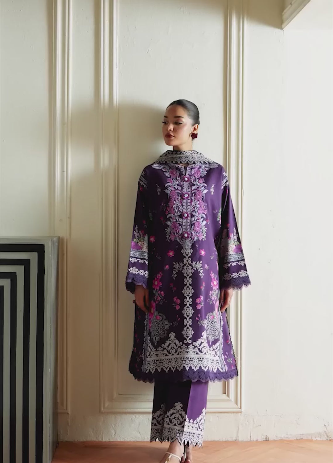 Eclat Garden by Roheenaz Unstitched Printed Lawn 3 Piece Suit RN26UEL Poppy Bloom - Summer Collection