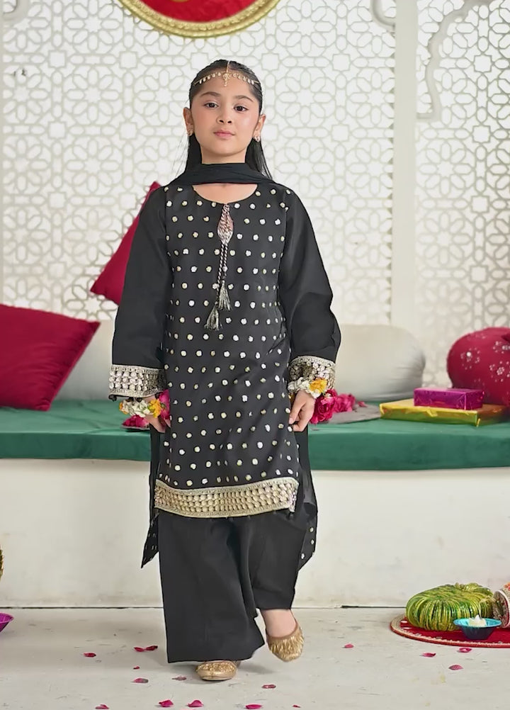 Mini Mefil by Pashmire RTW Embroidered Silk 3 Piece Suit Anaya Festive Collection