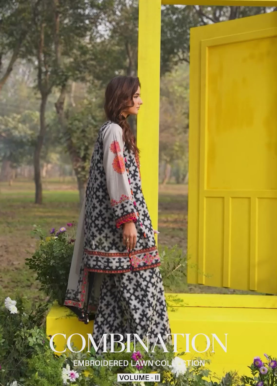 Combination by Charizma Unstitched Embroidered Lawn 3 Piece Suit CHR26UCL CC6-13 - Summer Collection