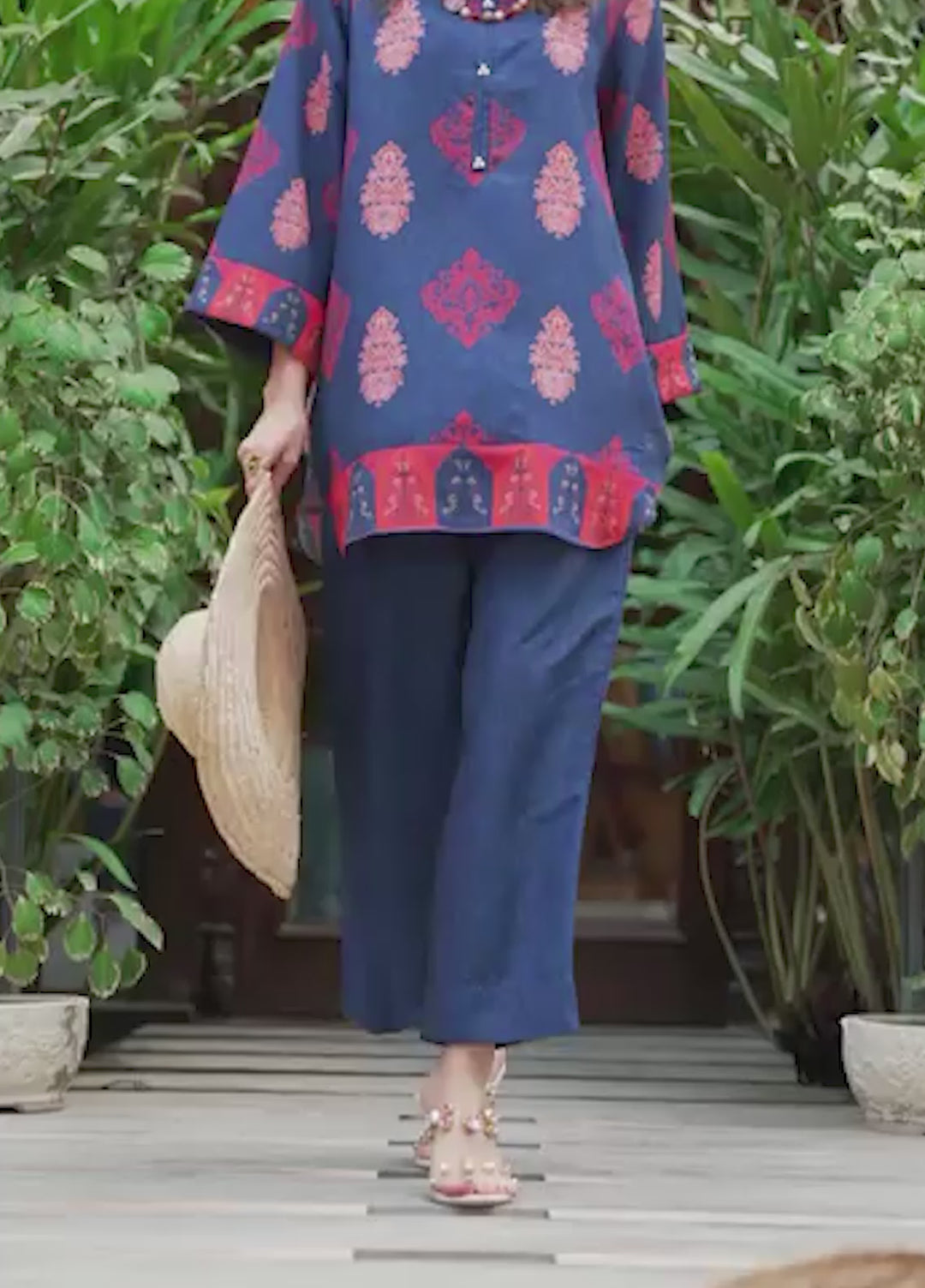Nairah Women Pret Printed Arabic Lawn Suit NAH26PN Cobalt Blue - Spring Collection