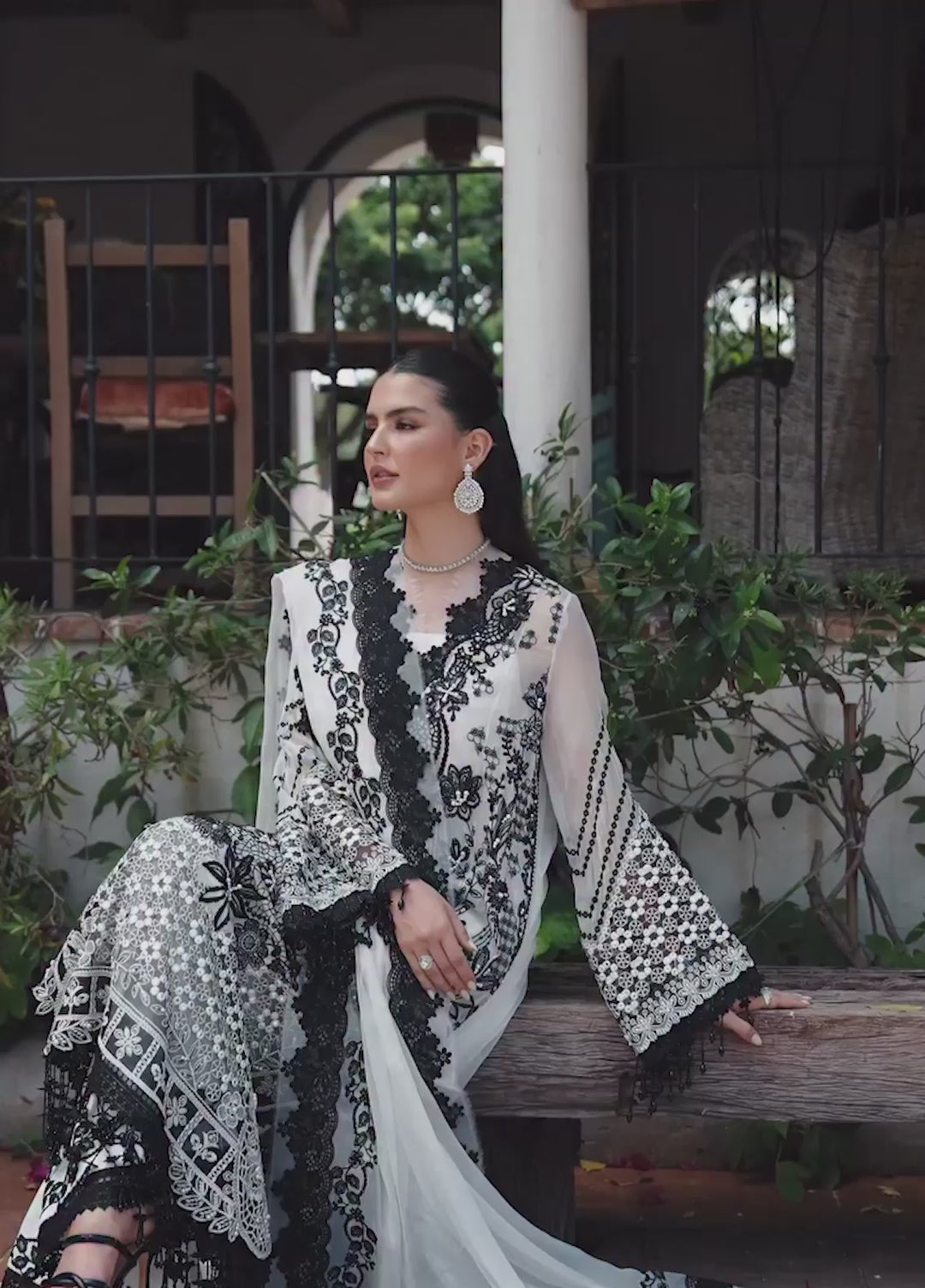 Lumiere by Saira Rizwan Unstitched Embroidered Chiffon 3 Piece Suit SR26ULF Pearl SRL26-05 - Festive Collection