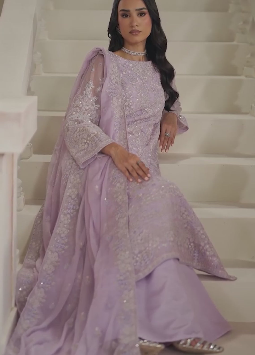 Modern Heirloom by Emaan Adeel Unstitched Embroidered Chiffon 3 Piece Suit EA26UMH Emmeline - Festive Collection