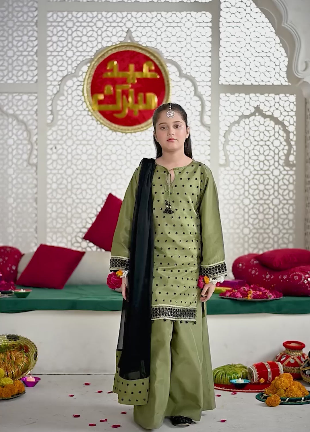 Mini Mefil by Pashmire RTW Embroidered Silk 3 Piece Suit Mehak Festive Collection