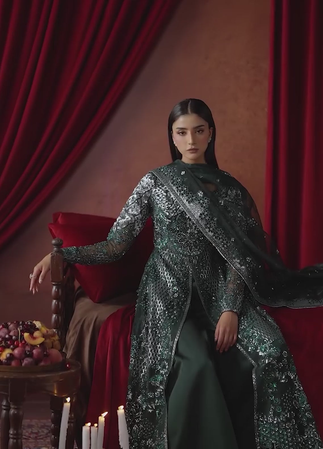 La Fuchsia by Afrozeh Unstitched Hand work Net 3 Piece Suit AF26ULF Hierophant FWU-0073 - Wedding Collection