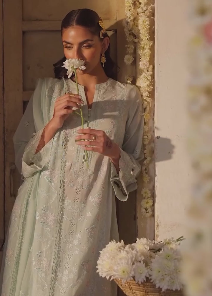 Sahar Unstitched Chikankari Lawn Mist Of Marrakech 3 Piece Suit CK-26-V2-03 - Summer Collection