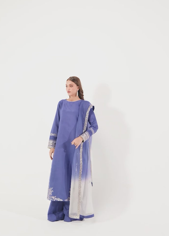 Sahane Pret Embroidered Raw Silk 3 Piece Suit ME 24006 Aksel