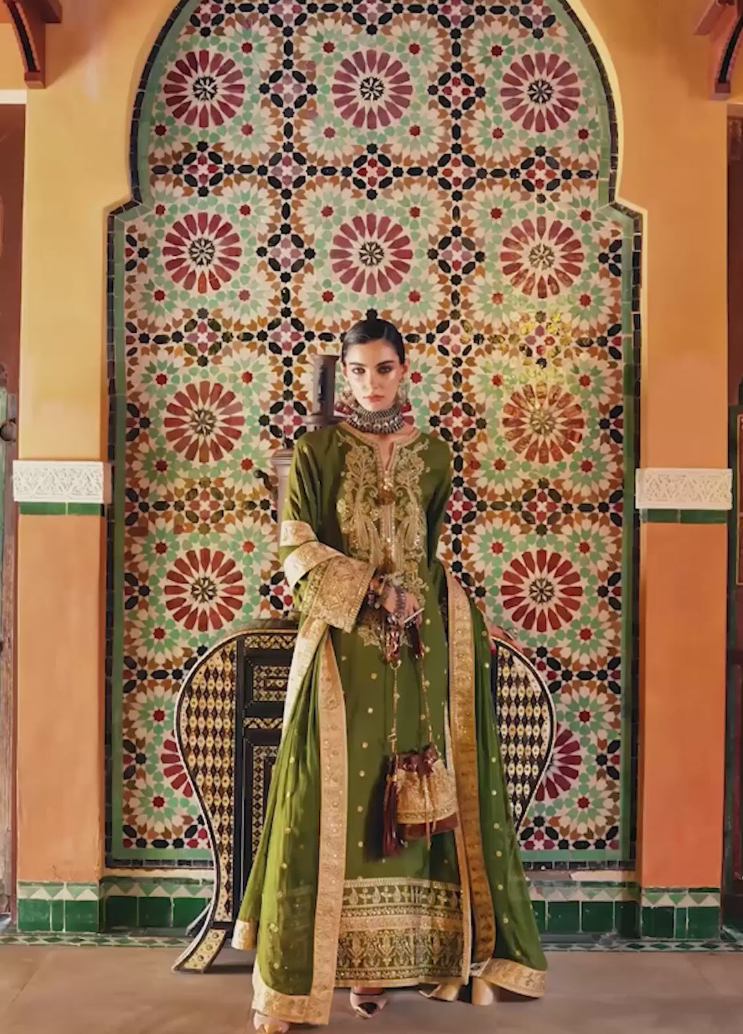 Nuvera Hemline by Mushq Unstitched Embroidered Raw Silk 3 Piece Suit MU26UNH Celestia Crown MUNES260203 - Festive Collection