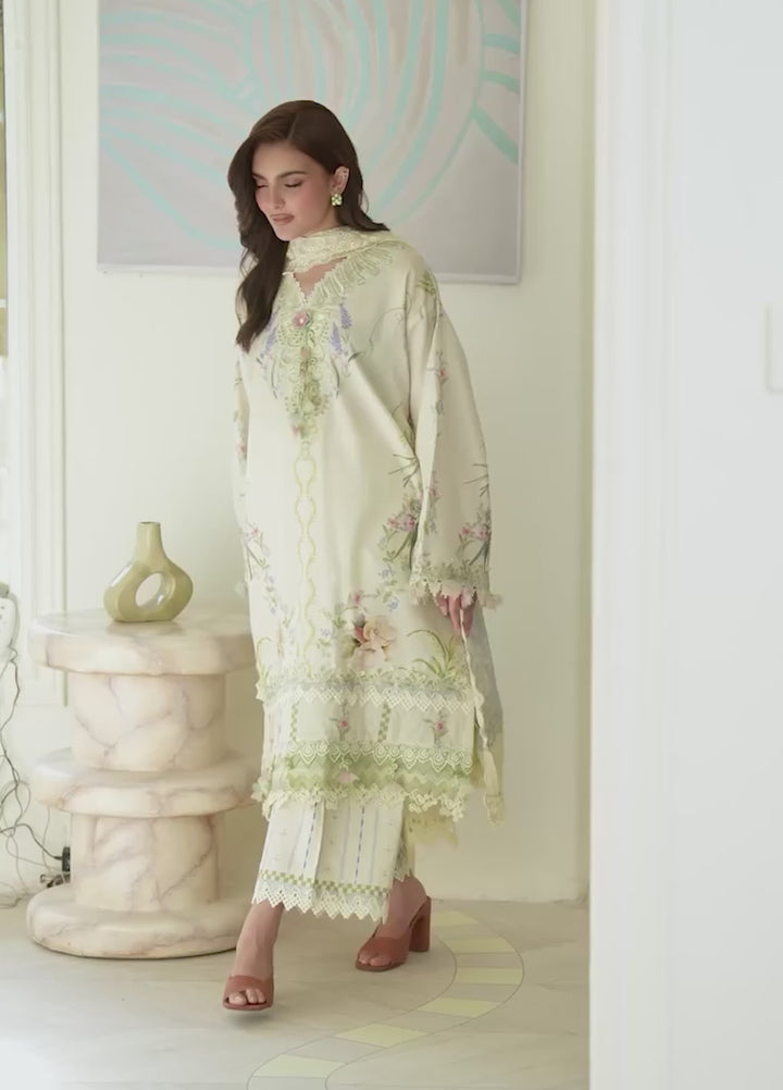 Petals in Print by Roheenaz Unstitched Printed Lawn 3 Piece Suit RN26UPP Ivory Sonata RUNSS260901 - Summer Collection