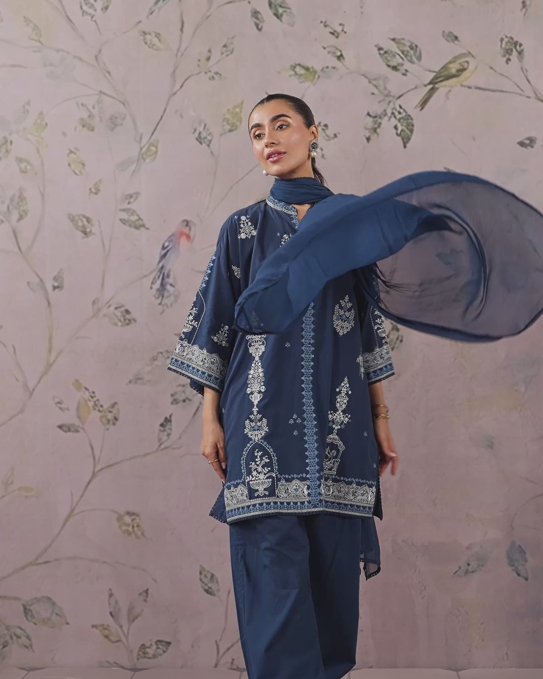 Sahar Women RTW Chikankari Cambric 3 Piece Suit AZURA Festive Collection