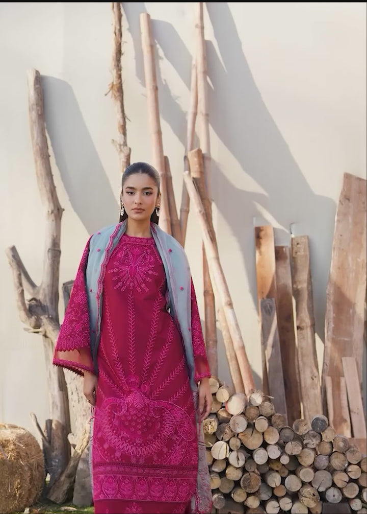 Aura of Flora by Zarizaa Unstitched Embroidered Luxury Lawn 3 Pcs Suit ZZ26UAFL ZA10-3ULE09R-2602 PIXEL - Summer