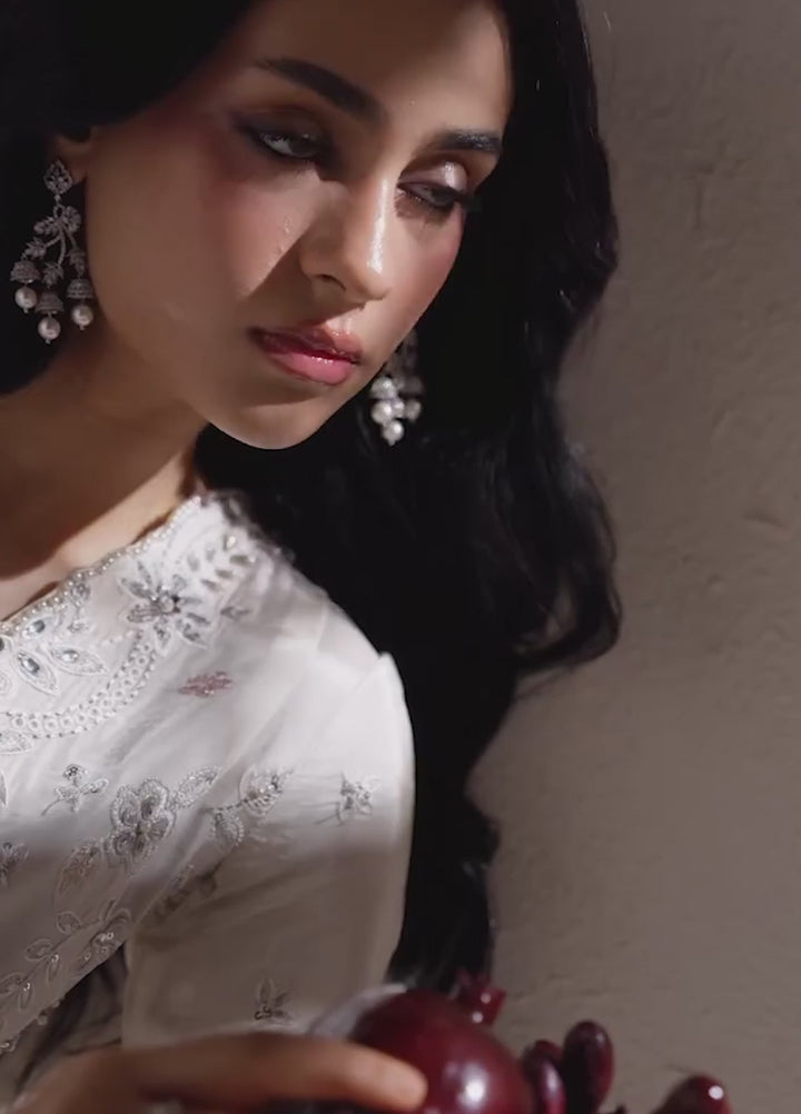 Vera Unstitched Embroidered Silk 3 Piece Suit VR26UWF Chand Ivory - Wedding Collection