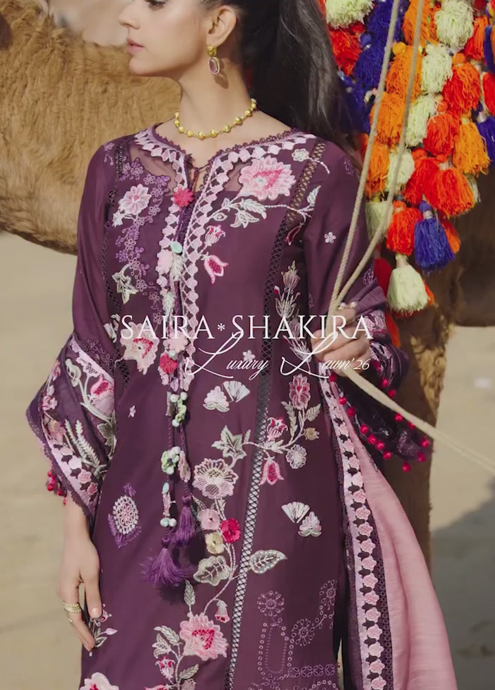 Saira Shakira Unstitched Embroidered Lawn 3 Piece Suit SSR26ULE SS-002A - Eid Collection