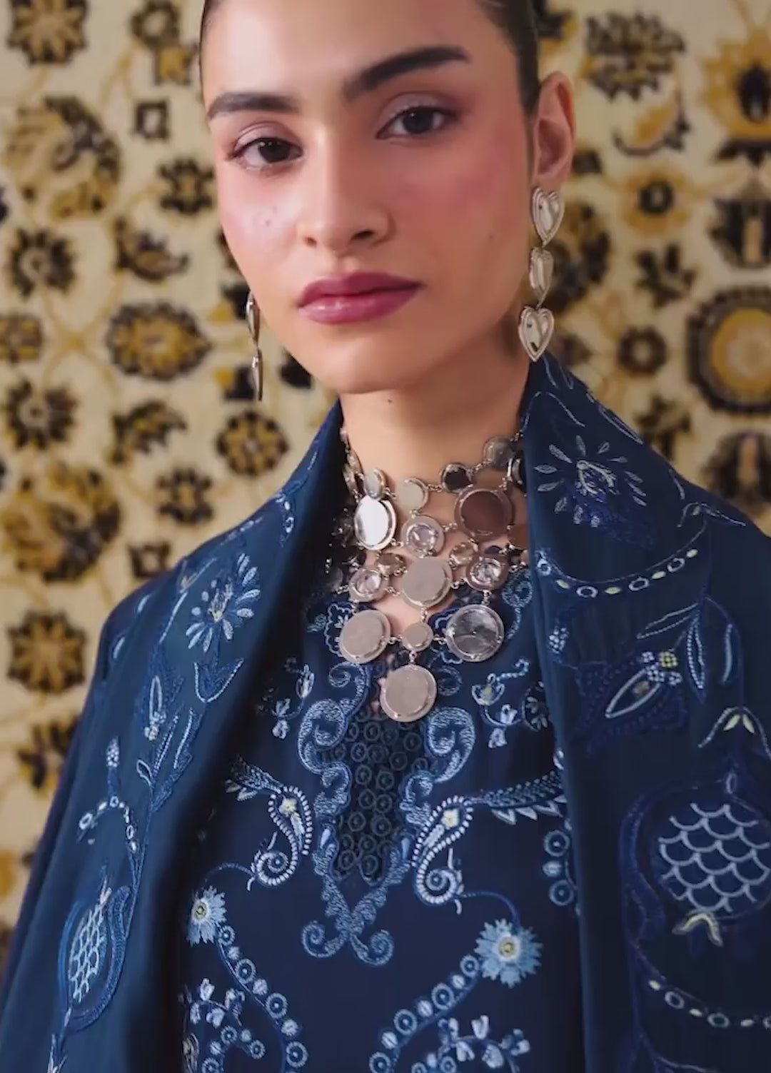 Q line by Qalamkar Unstitched Embroidered Slub Linen 3 Piece Suit QLK26UQL Seran QLW-10 - Winter Collection