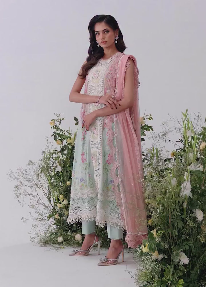 Maria B Unstitched Embroidered Luxury Lawn 3 Piece Suit MB26UEL 6A - Eid Collection