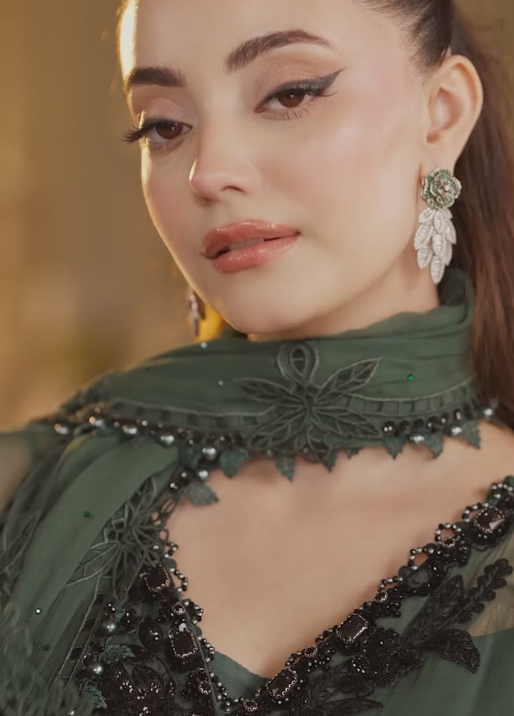 Maria B Unstitched Embroidered Chiffon 3 Piece Suit MB26UCF D7 - Festive Collection
