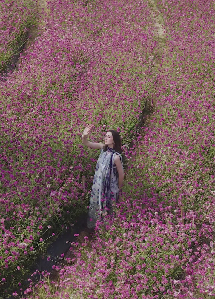 The Scent Of Summers by Yards Unstitched Embroidered Lawn 3 Piece Suit Violet Dewdrop Casual Collection