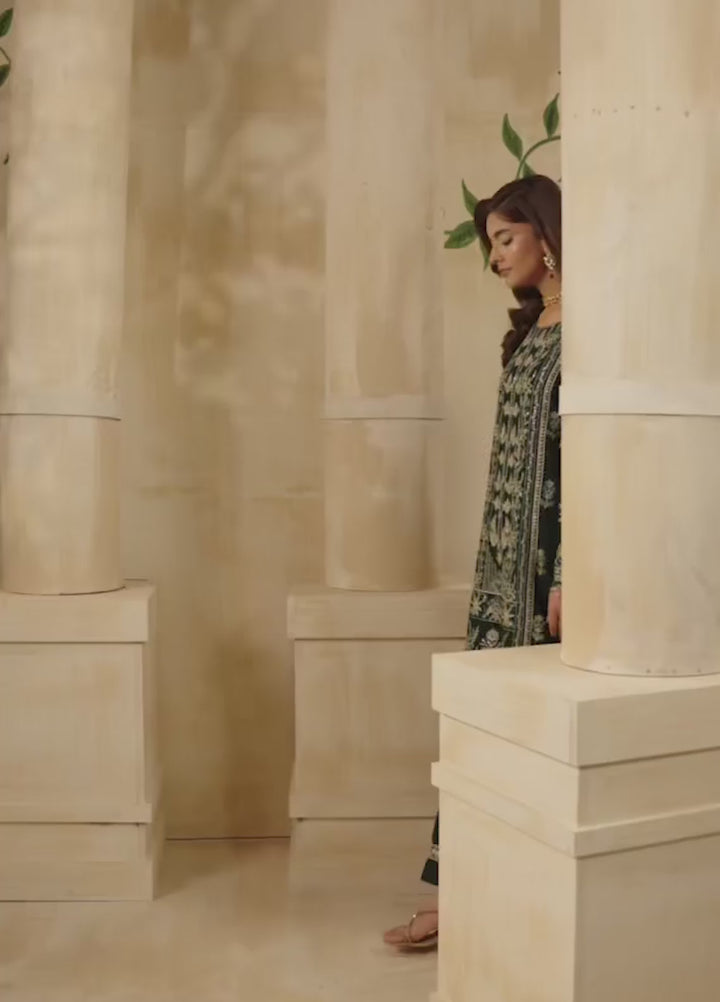 Riwayat by Eileen Pret Embroidered Chiffon 4 Piece Suit C9-Isabela Green - Festive Collection